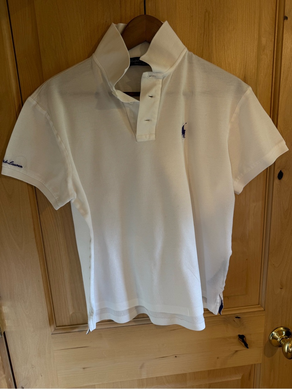 Ralph Lauren White Polo Shirt with purple logo